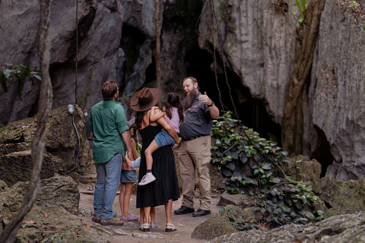 Family on tour at Capricorn Caves