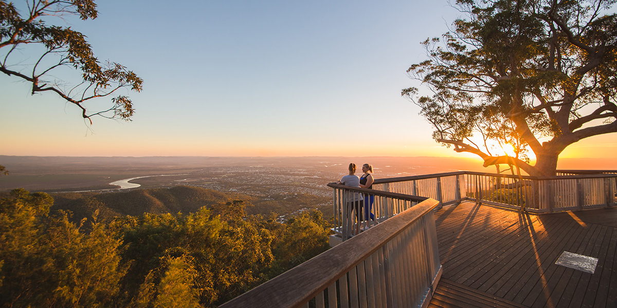 sunset view from treetop boardwalk