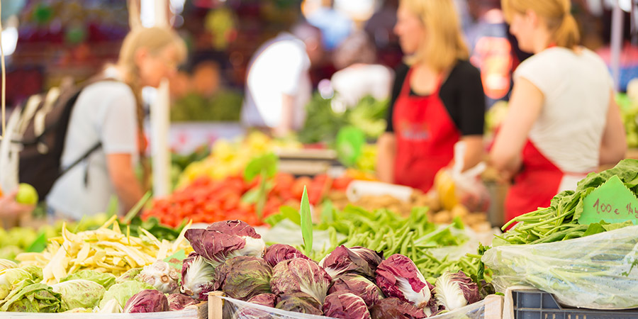 Photograph of fresh fruit and vegetables