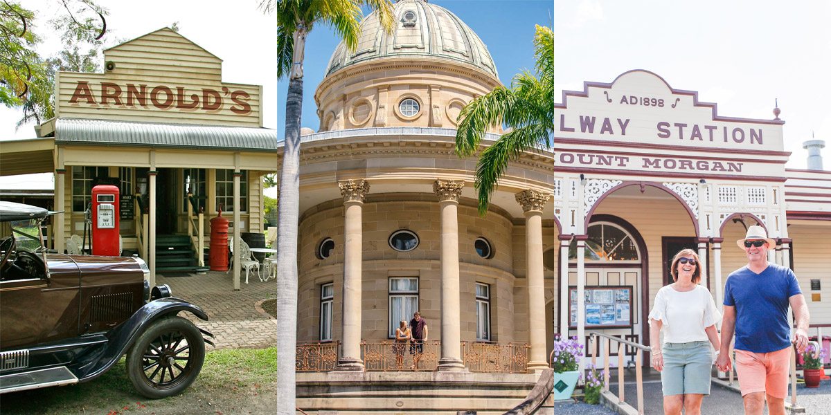 Variety of historical places to visit in Rockhampton including The Rockhampton Heritage Village, Mount Morgan and Customs House