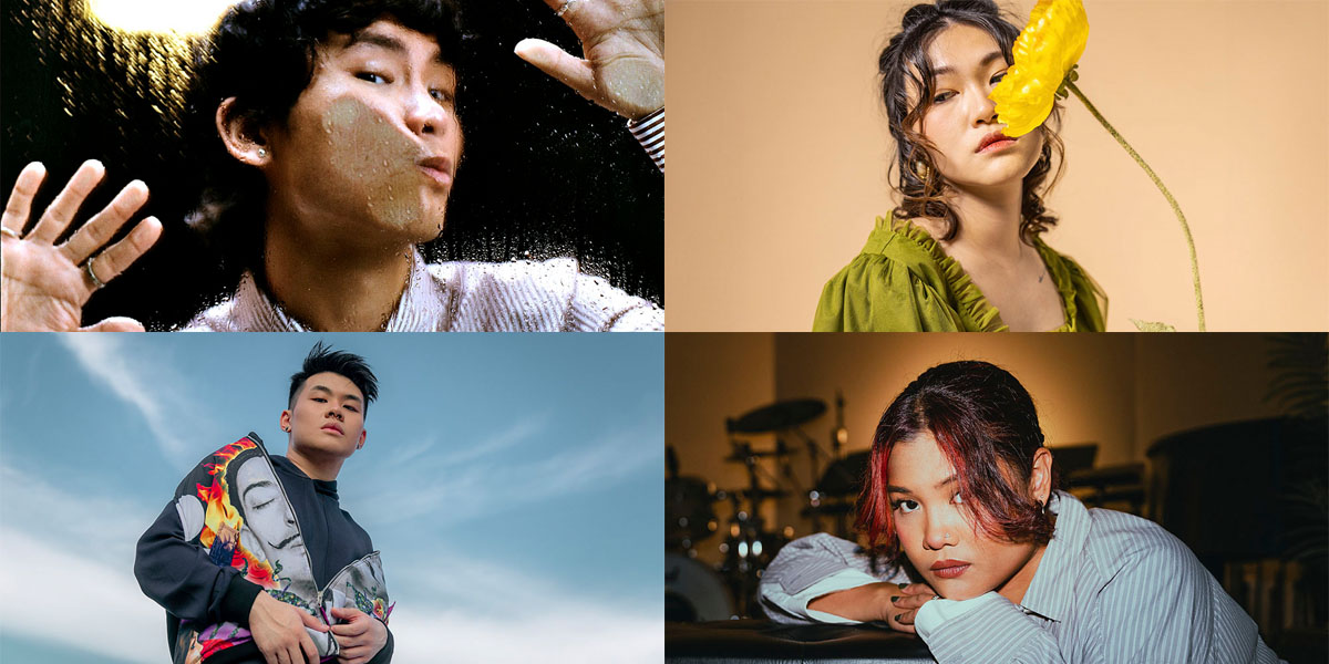 Collage of Singapore Music Artists including Rines, Gail Melmonte, Dominic Chin and grentperez