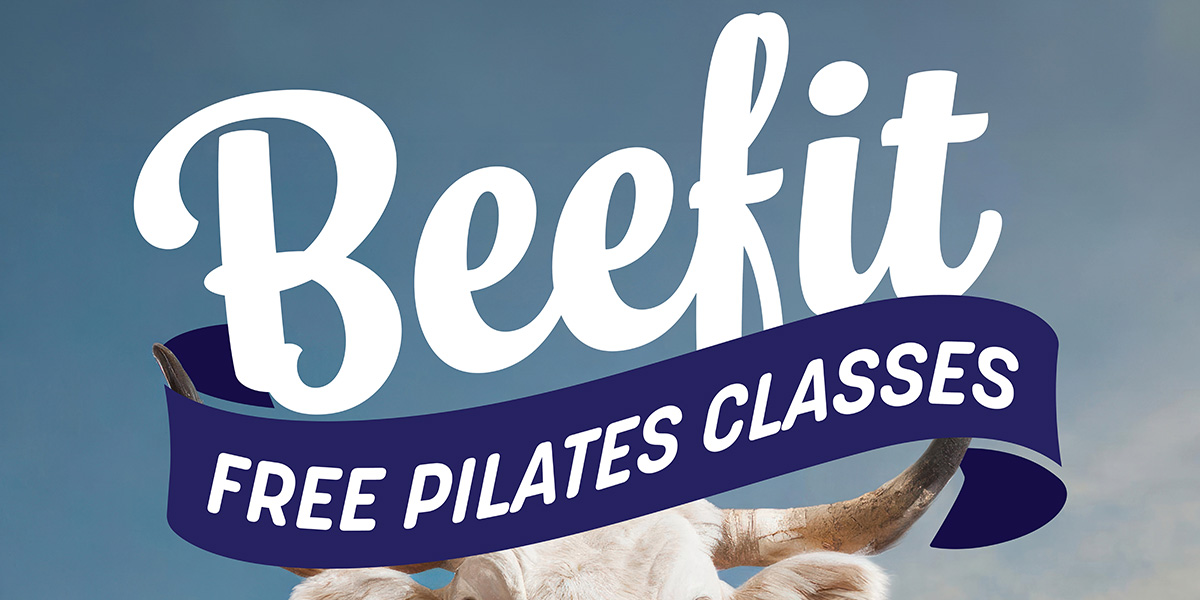 A bull doing Pilates on a mat