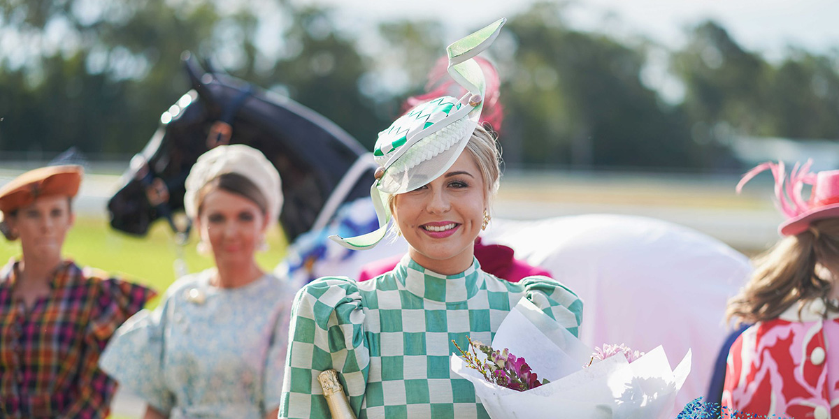 A woman with a fascinator at a Rockhampton race day