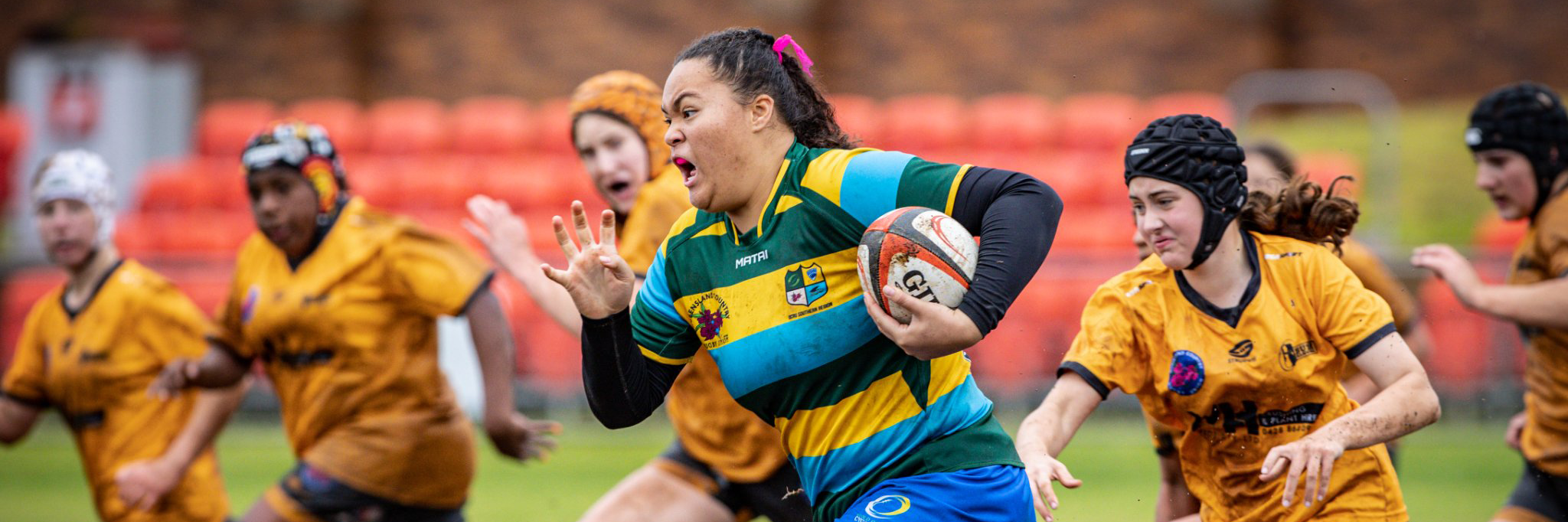 Girls playing Rugby Union
